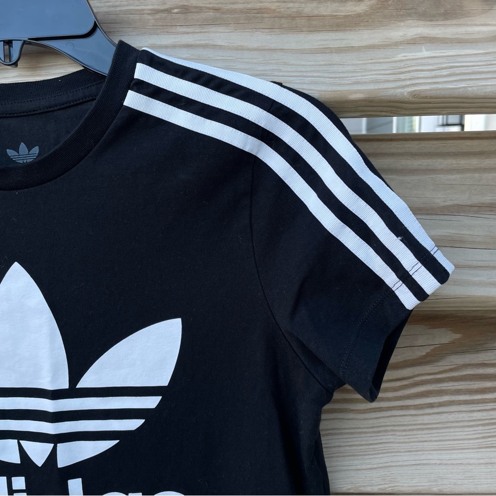 Adidas black short sleeve logo dress Girl 13-14Y - Picture 2 of 10